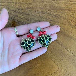 Cute Betsey Johnson heart earrings